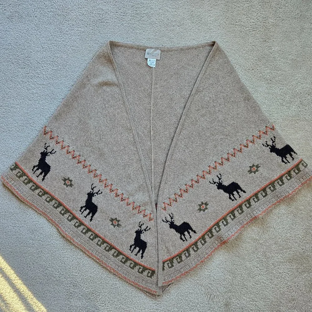 NWOT Beretta Wool Wrap Cape Moose Elk Deer Reindeer